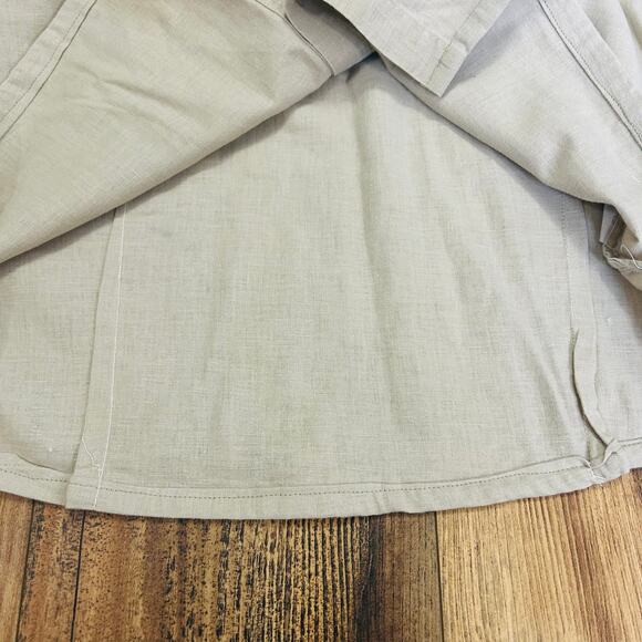Vintage Safari Shirt Button Up Linen Blouse Animal Print Rhinestone Cabin Creek - Picture 7 of 9